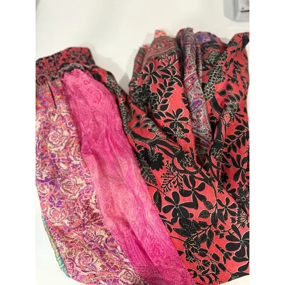 Mixed-print wide-leg trousers- One Size - Picture 5 of 6